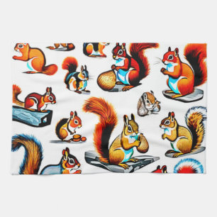 Kanadische Eichhörnchen und Chipmunks-Design Geschirrtuch