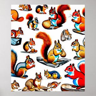 Kanadische Eichhörnchen und Chipmunks-Design Poster