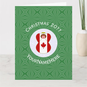 Kanadische Engel-Weihnachtsflagge Personalisiert Karte
