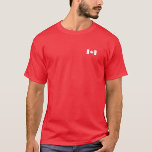 Kanadische Fahne Frauen Männer Kinder Links Brust T-Shirt