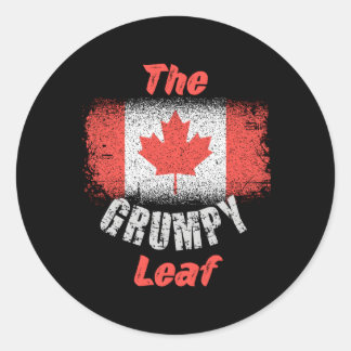 Kanadische Flagge 1. Juli Grumpy Maple Leaf Kanada Runder Aufkleber