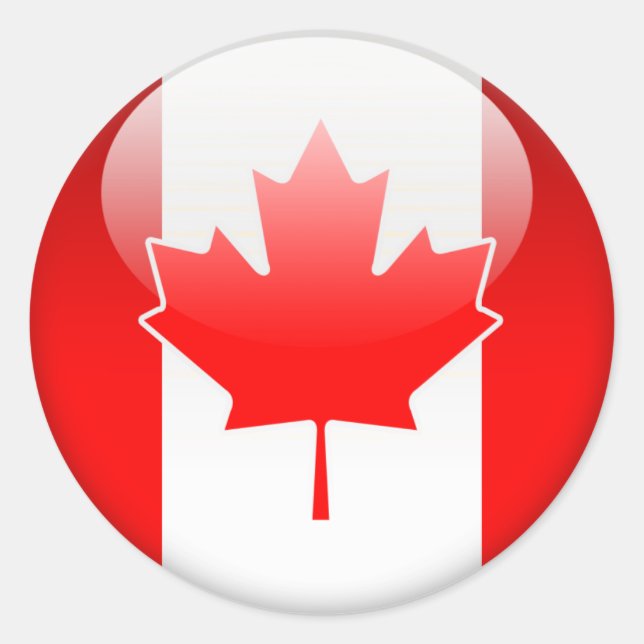 Kanadische Flagge 2.0 Runder Aufkleber (Vorderseite)