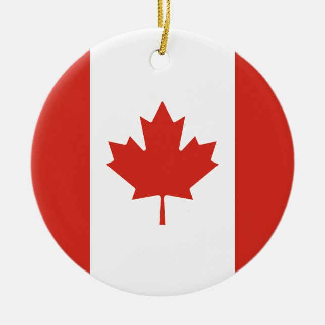 Kanadische Flagge (Ahornleaf) (Kanada) Keramik Ornament (Vorne)