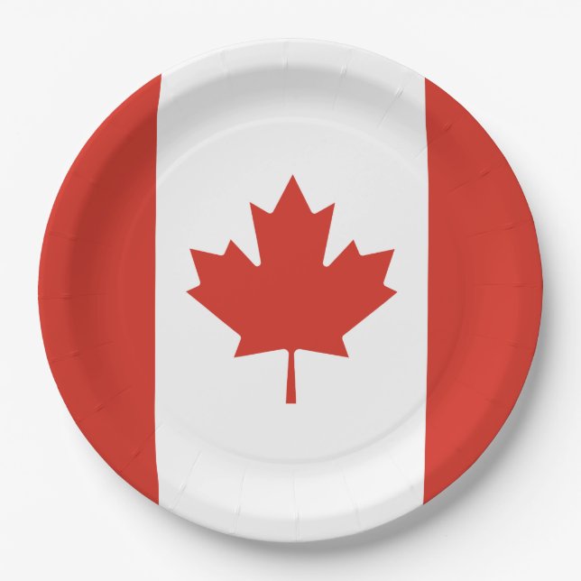 Kanadische Flagge (Ahornleaf) (Kanada) Pappteller (Vorderseite)