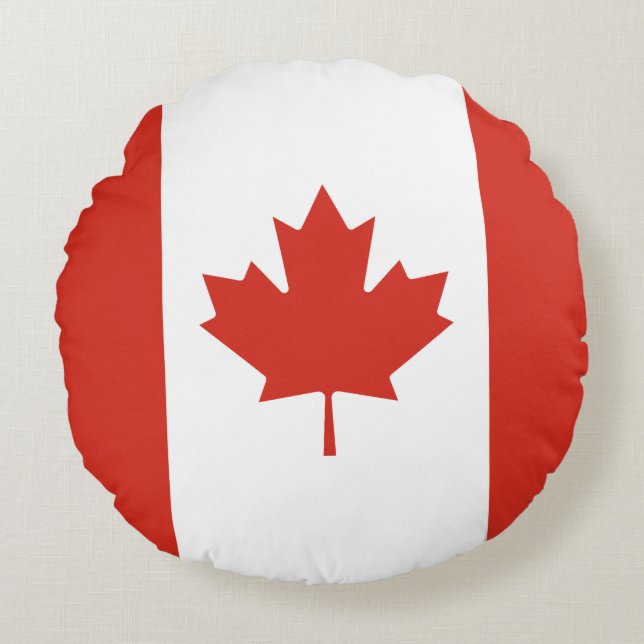 Kanadische Flagge (Ahornleaf) (Kanada) Rundes Kissen (Vorderseite)