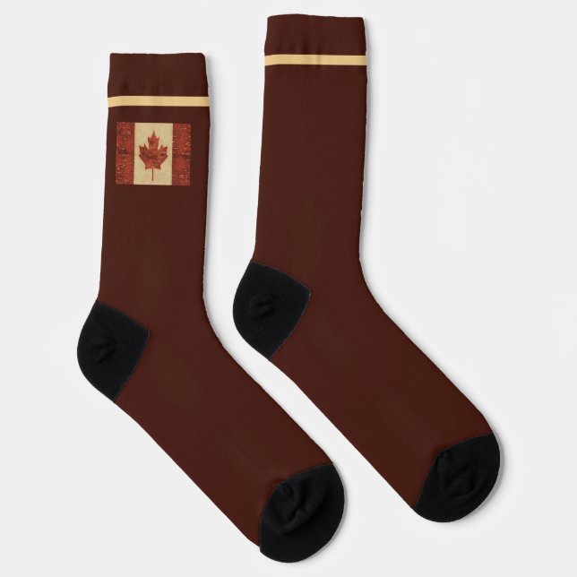 Kanadische Flagge auf Birkenhalssocken Socken (Rechts)
