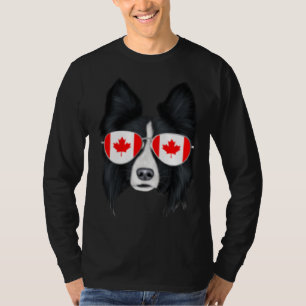 Kanadische Flagge Border Collie Hund Kanada Tasche T-Shirt
