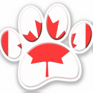 Kanadische Flagge Dog Paw Print Aufkleber