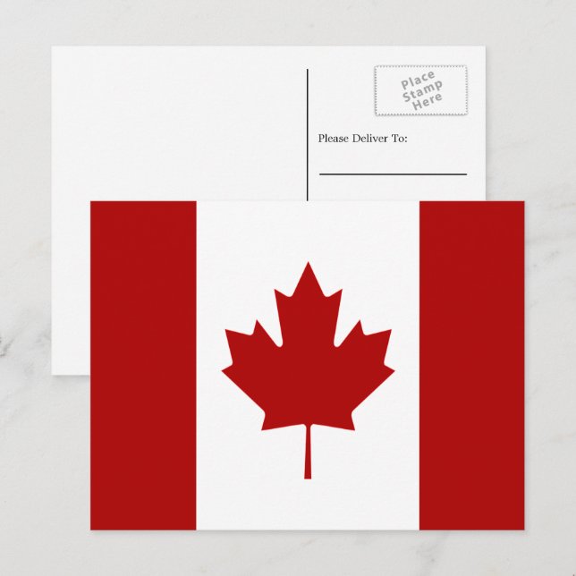 Kanadische Flagge, Flagge Kanadas Postkarte (Vorne/Hinten)
