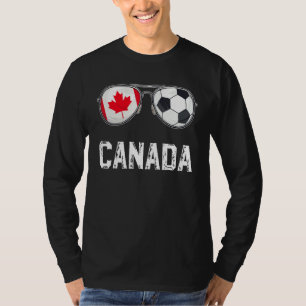 Kanadische Flagge & Fußball Unterglas Kanadischer  T-Shirt