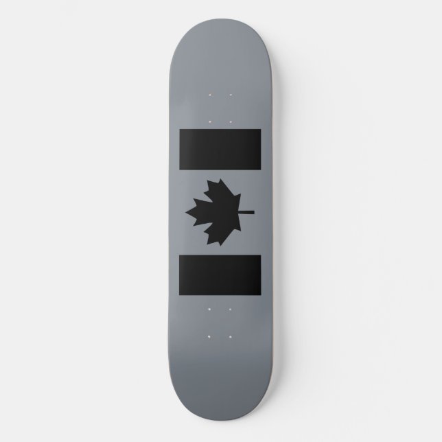 Kanadische Flagge im Schwarzen Dekor Skateboard (Vorderseite)