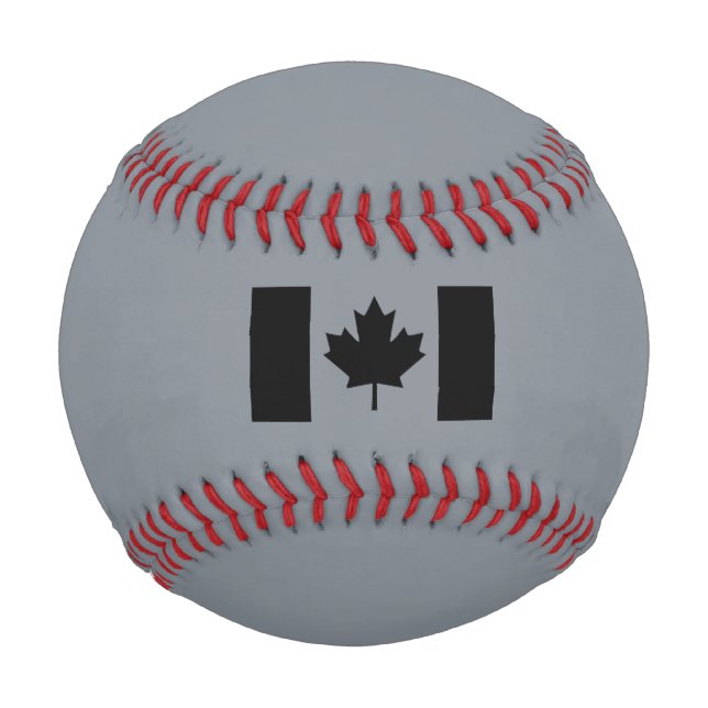 Kanadische Flagge im Schwarzen Design Baseball (Vorderseite)