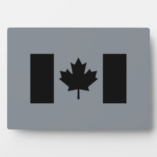 Kanadische Flagge im schwarzen Stil Fotoplatte