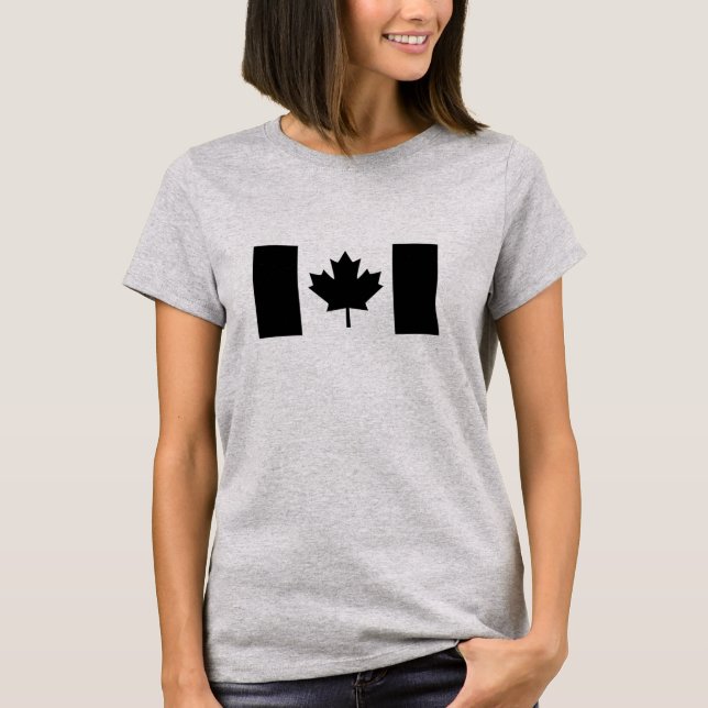 Kanadische Flagge in Schwarz T-Shirt (Vorderseite)