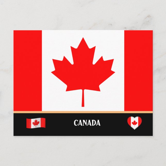 Kanadische Flagge & Kanada - Landreise / Kanada Postkarte (Vorderseite)