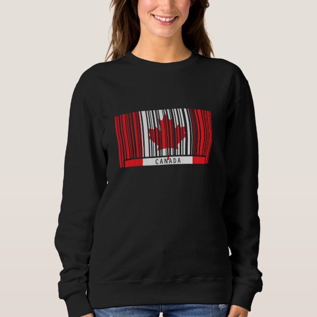 Kanadische Flagge Kanadischer Heritage Barcode Can Sweatshirt (Vorderseite)
