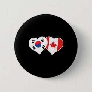 Kanadische Flagge Koreas Herz Südkoreas Kanada Button
