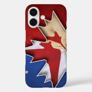 Kanadische Flagge mit amerikanischem Sternendesign iPhone 16 Hülle