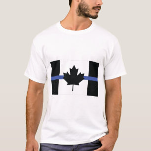 Kanadische Flagge mit blauer Linie, dünn blaue Kan T-Shirt