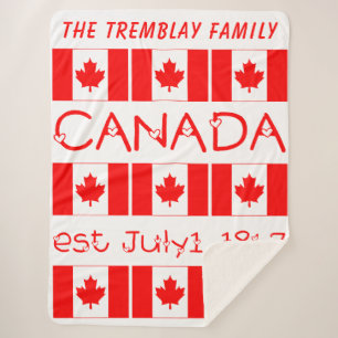 Kanadische Flagge mit Red Maple Leaf Muster Sherpadecke