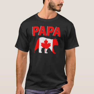 Kanadische Flagge Papa Bear Kanadischer Vater Vate T-Shirt