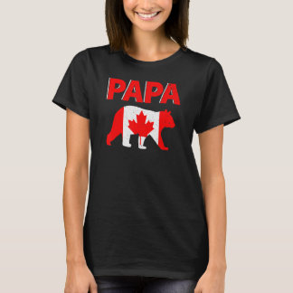 Kanadische Flagge Papa Bear Kanadischer Vater Vate T-Shirt