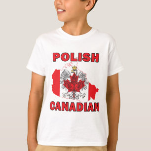 Kanadische Flagge Polnisch Karte Kanada T-Shirt