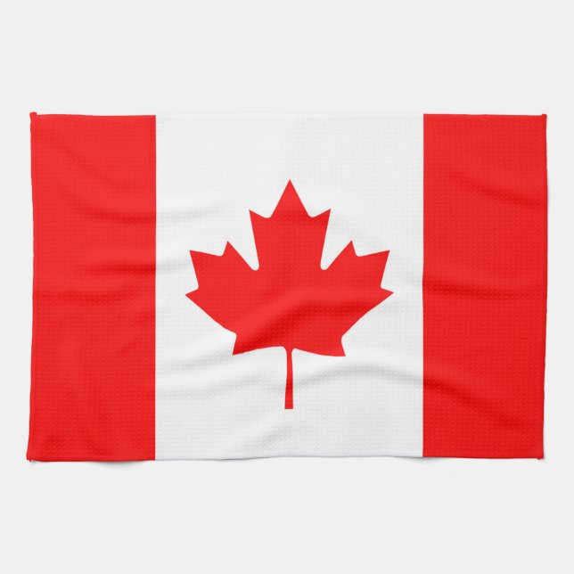 Kanadische Flagge Red Maple Leaf Kitchen Tow Geschirrtuch (Horizontal)