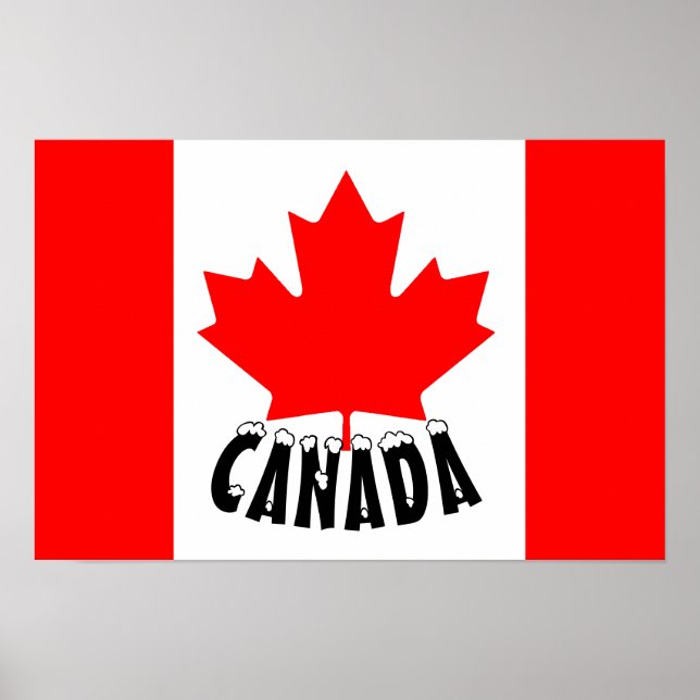 Kanadische Flagge Red White Maple Leaf Poster (Vorne)