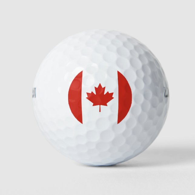 Kanadische Flagge rot und weiß Golfball (Vorderseite)