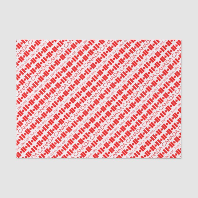 Kanadische Flagge - Rottypografie Seidenpapier (Vorderseite)