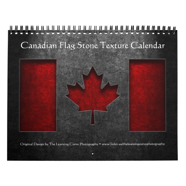 Kanadische Flagge Stone Textur Kalender (Titelbild)