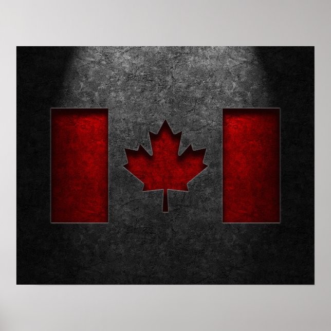 Kanadische Flagge Stone Textur Poster (Vorne)