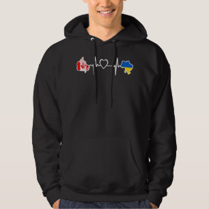 Kanadische Flagge Ukraine Kanada Herzschlag Hoodie