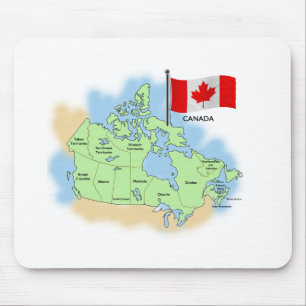 Kanadische Flagge und Karte Mousepad