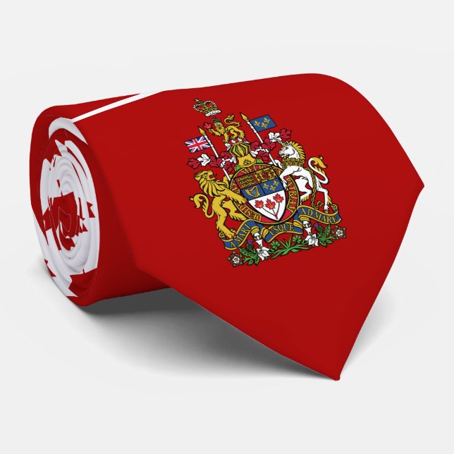 Kanadische Flagge & Wappen, Kanada Krawatte (Gerollt)