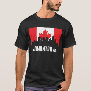 Kanadische Flaggen-Edmonton-Skyline T-Shirt