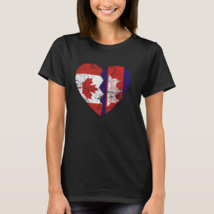 Kanadische Flaggen Kambodscha Herz Kanada Kambodsc T-Shirt