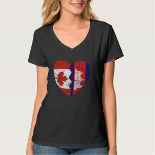 Kanadische Flaggen Kambodscha Herz Kanada Kambodsc T-Shirt