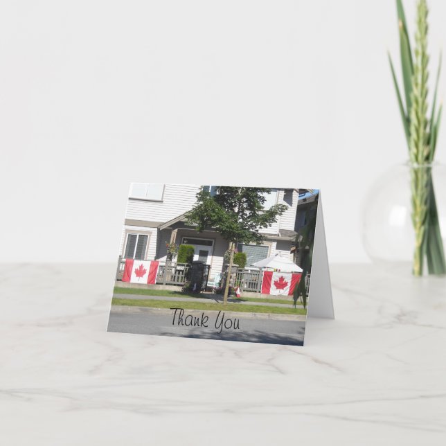 Kanadische Flaggen - Vielen Dank Dankeskarte (Vorderseite)
