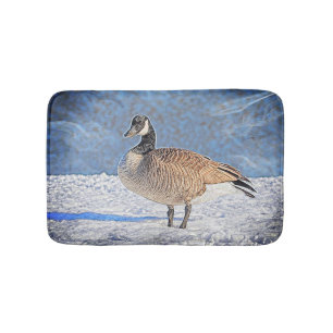 Kanadische Gans im Schnee Badematte