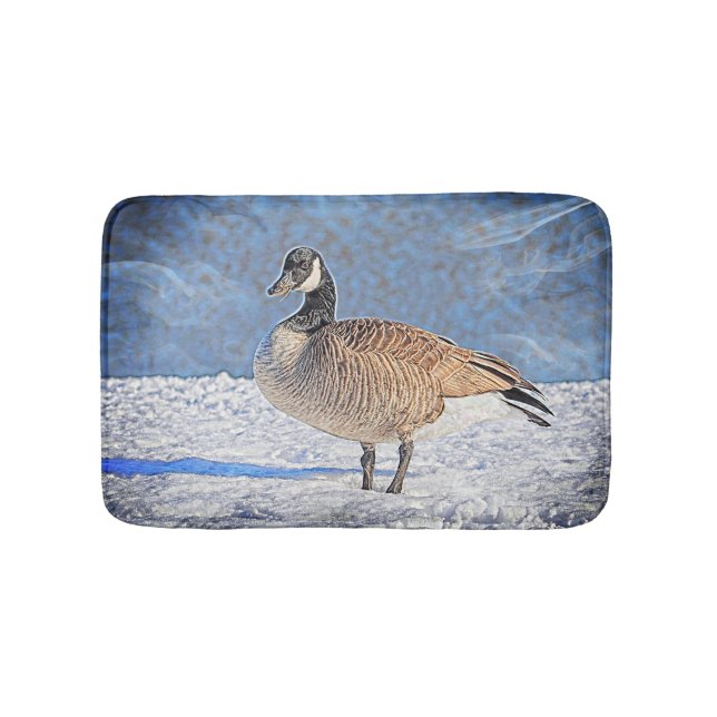 Kanadische Gans im Schnee Badematte (Vorderseite)
