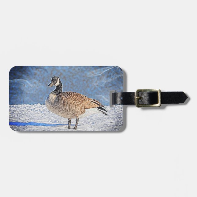 Kanadische Gans im Schnee Gepäckanhänger (Vorderseite horizontal)