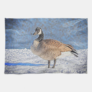 Kanadische Gans im Schnee Küchentuch