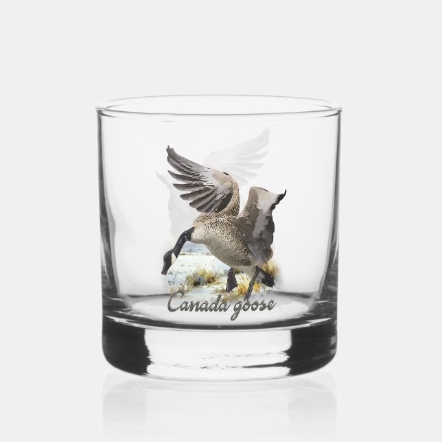 Kanadische Gänse, Art Whiskyglas (Vorderseite)