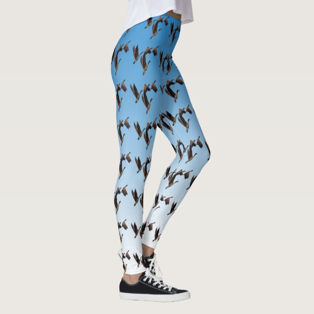 Kanadische Gänse fliegen zusammen Kinderdesign Leggings (Rechts)