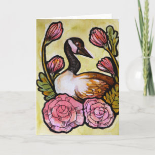 Kanadische Gänse Kanadische Gänse Gänse Rosa Blume Karte