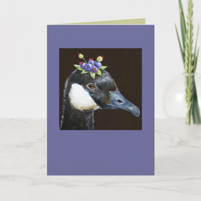 Kanadische Gänse mit Blaubeeren-Karte Karte (Vorderseite)