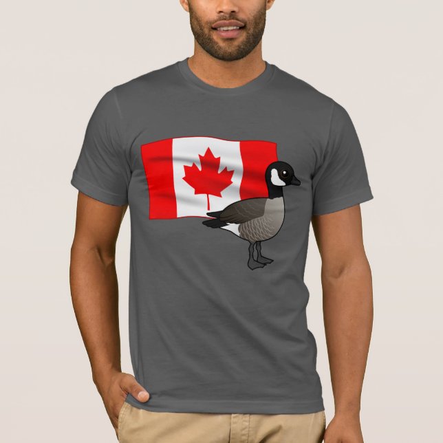 Kanadische Gänse und Flagge T-Shirt (Vorderseite)