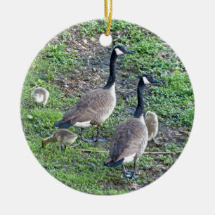 Kanadische Gänserfamilie Keramik Ornament